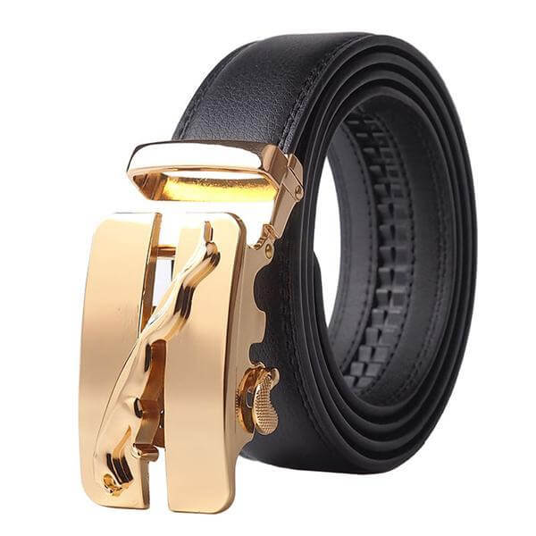 Automatic Buckle Cowhide Leather Men Belt - MaviGadget