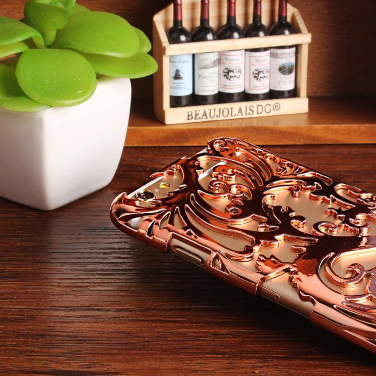 Artistic Hollow Flower Plating Phone Case For iPhone Models - MaviGadget
