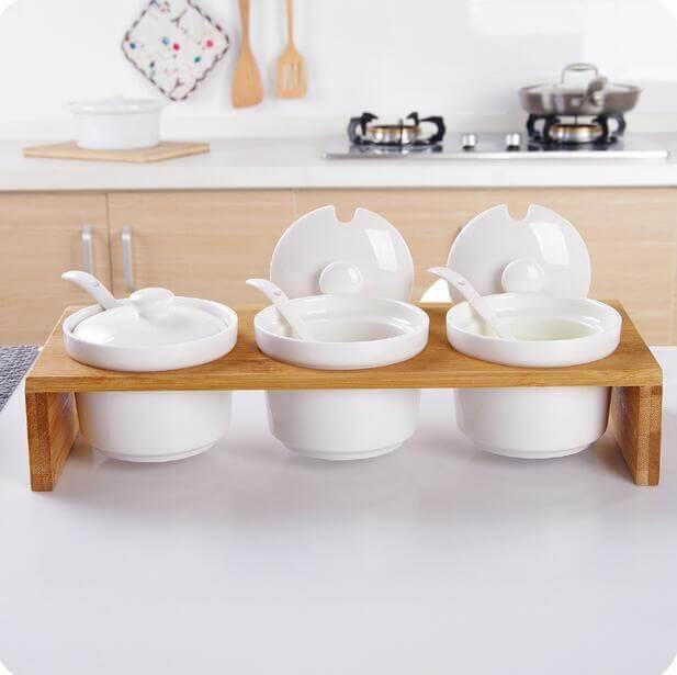 Japan Style Ceramic Spice Jar Kitchen Organizer - MaviGadget