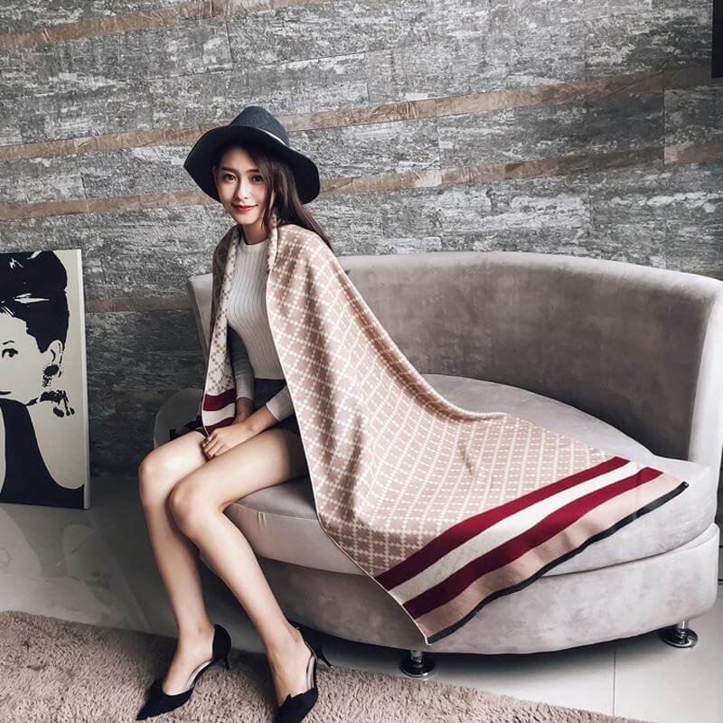 Scarf luxury brand Winter Poncho Pashmina Scarf Women - MaviGadget