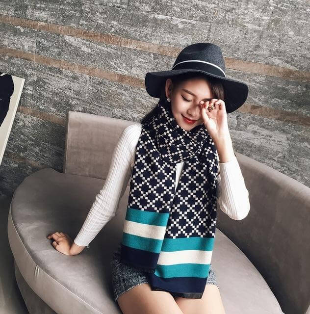 Scarf luxury brand Winter Poncho Pashmina Scarf Women - MaviGadget