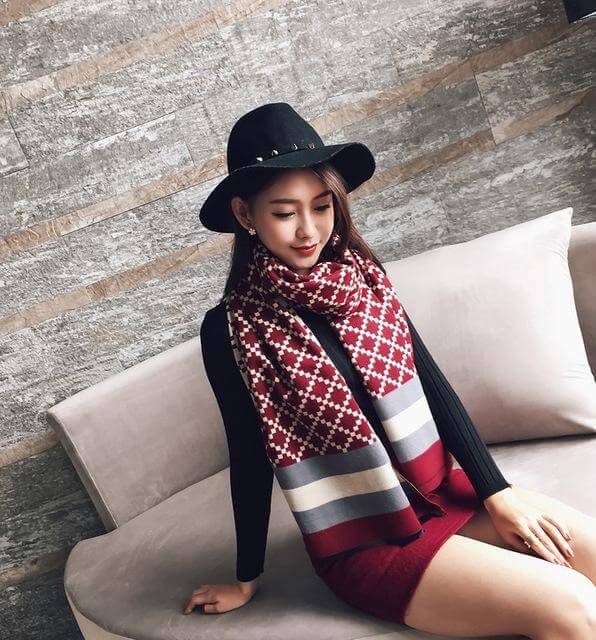 Scarf luxury brand Winter Poncho Pashmina Scarf Women - MaviGadget