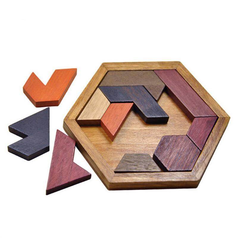 Tangram/Jigsaw Board Wood Geometric Shape Toy - MaviGadget