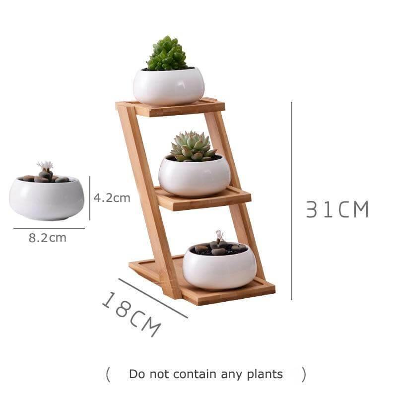 Modern Minimalist White Ceramic Flowerpot - MaviGadget
