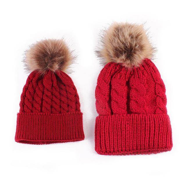 2PCS New Fashion Mommy and Me Winter Warm Hats - MaviGadget