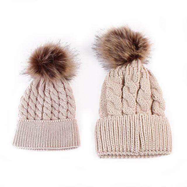 2PCS New Fashion Mommy and Me Winter Warm Hats - MaviGadget