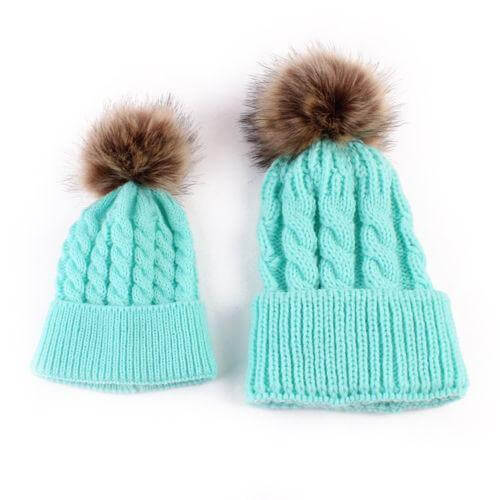 2PCS New Fashion Mommy and Me Winter Warm Hats - MaviGadget