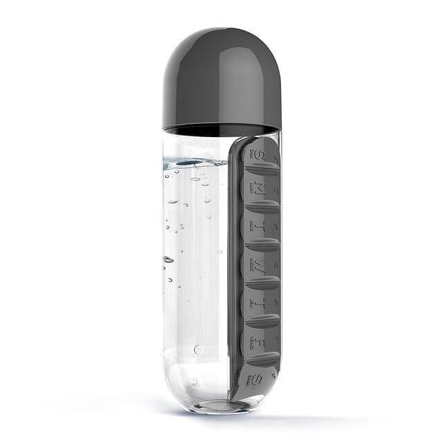 Water Bottle Daily Pill Organizer - MaviGadget
