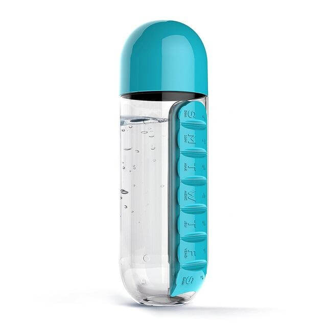 Water Bottle Daily Pill Organizer - MaviGadget