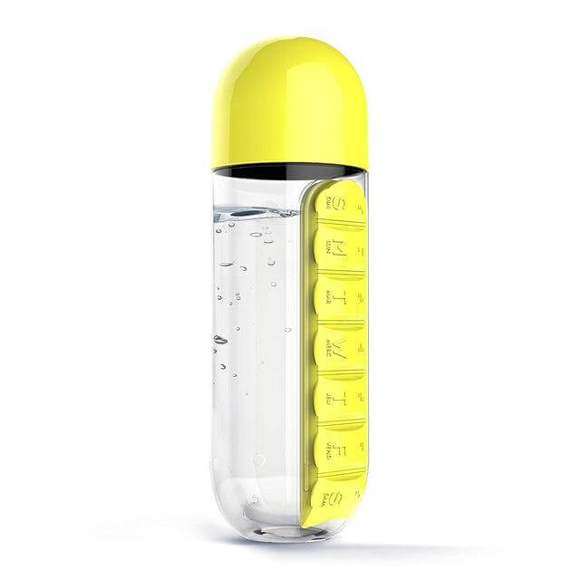 Water Bottle Daily Pill Organizer - MaviGadget