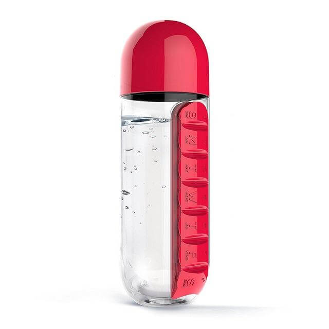 Water Bottle Daily Pill Organizer - MaviGadget