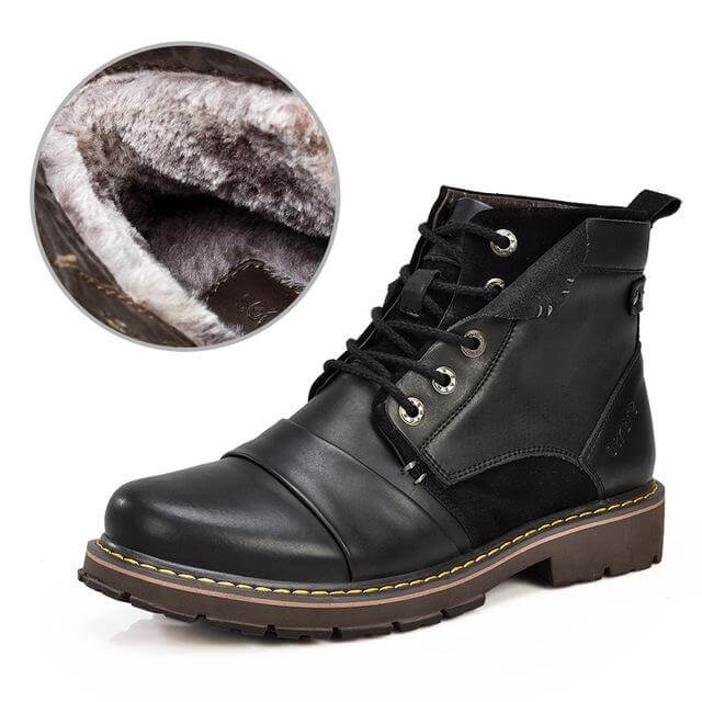 Men Leather Winter Boots - MaviGadget