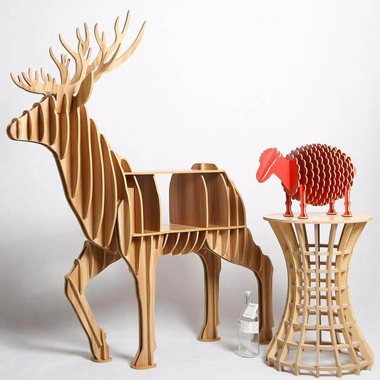 Wood High-end Creative Elk Coffee Table - MaviGadget