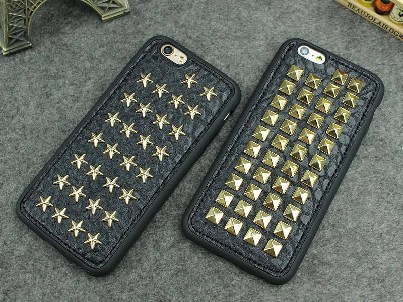 3D Cool Studs Rivet Punk Skull Design Silicone Case For iPhone Models - MaviGadget