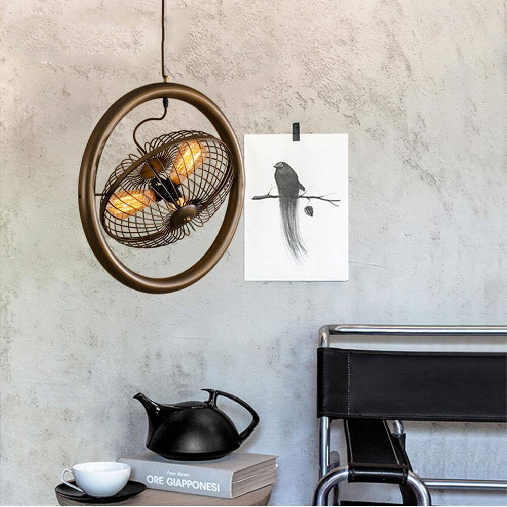 Vintage Iron Retro Fan Ceiling Droplight Chandelier Lamp - MaviGadget