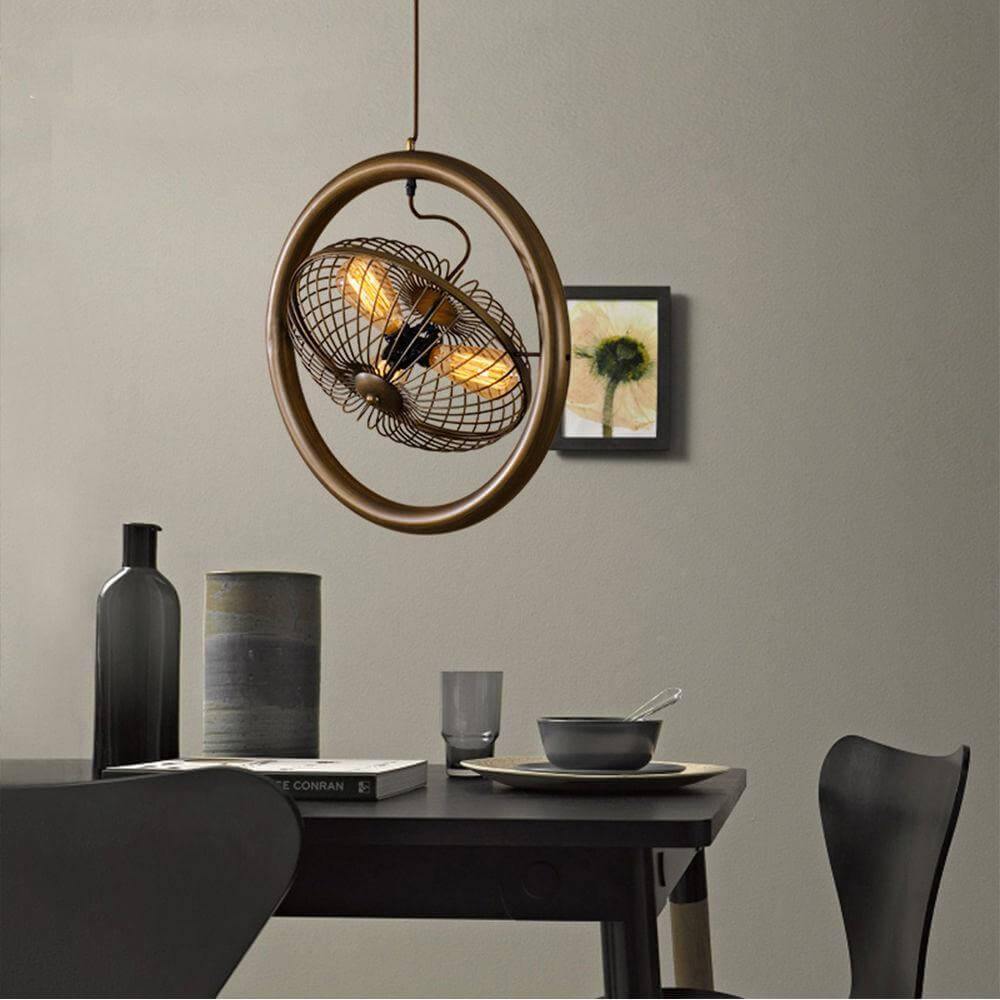 Vintage Iron Retro Fan Ceiling Droplight Chandelier Lamp - MaviGadget