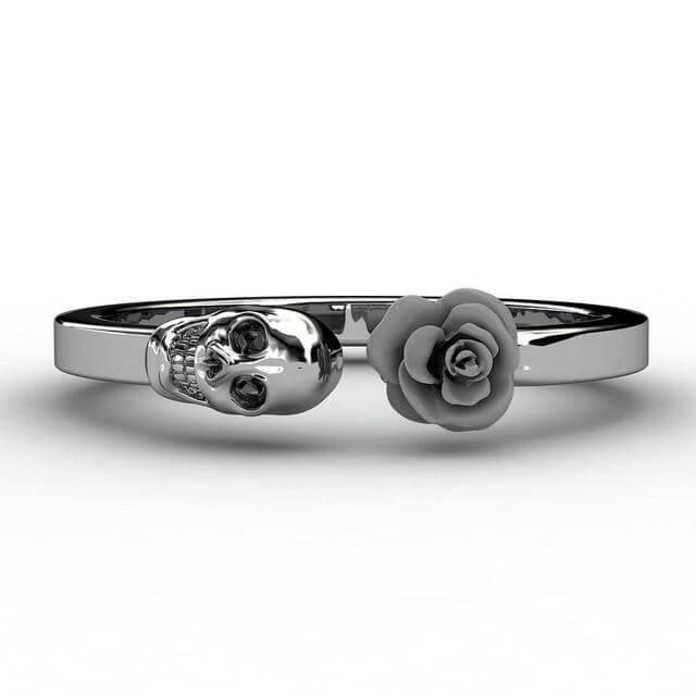 Fashion Skull Stainless Steel Red Rose Ring - MaviGadget