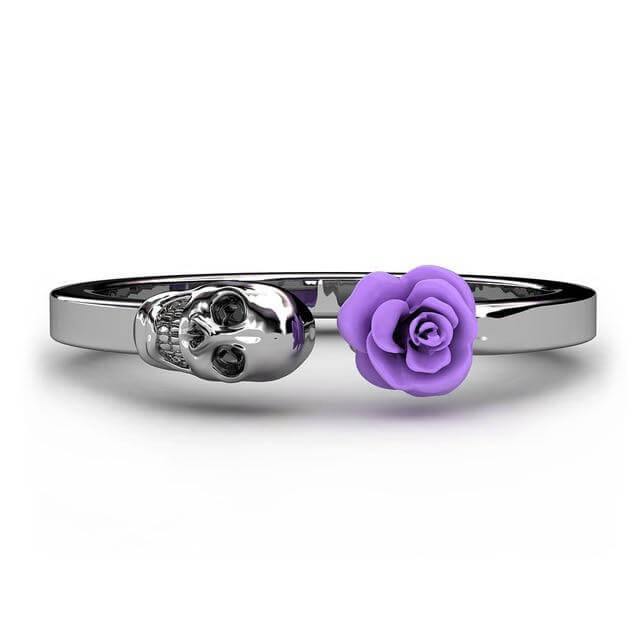 Fashion Skull Stainless Steel Red Rose Ring - MaviGadget