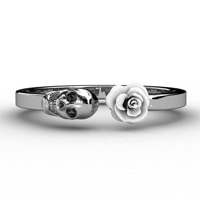 Fashion Skull Stainless Steel Red Rose Ring - MaviGadget