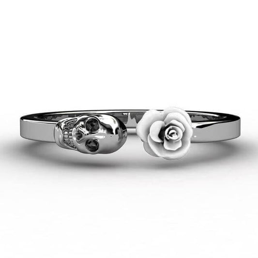 Fashion Skull Stainless Steel Red Rose Ring - MaviGadget