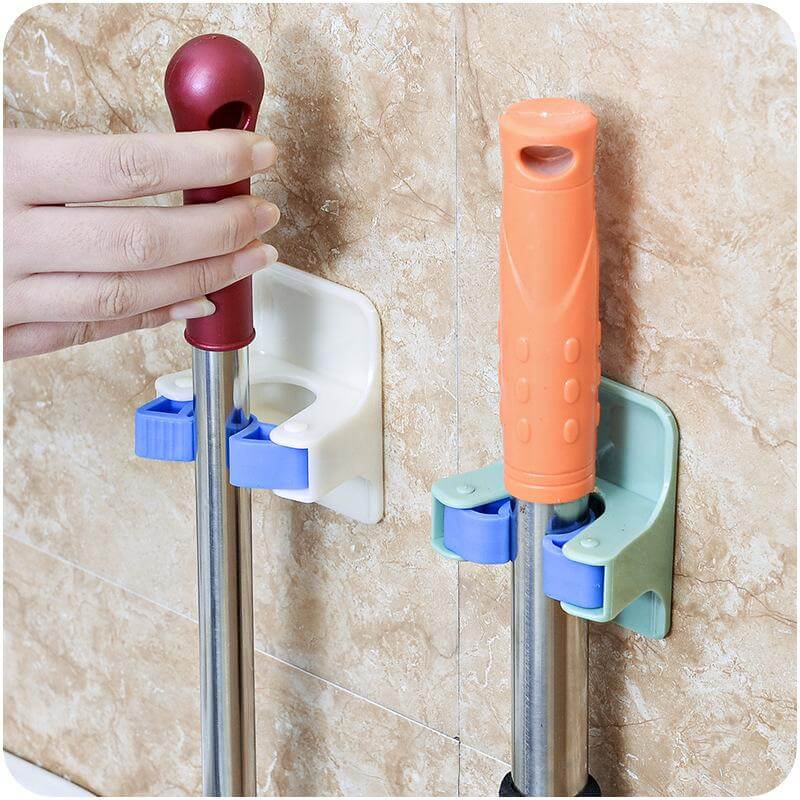 2pcs/lot Home Clip Mop Hooks No Trace Mop Holder - MaviGadget