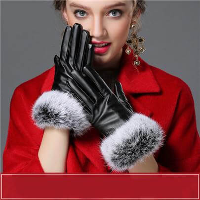 Women Genuine Rabbit Fur Gloves - MaviGadget