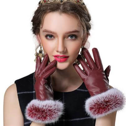 Women Genuine Rabbit Fur Gloves - MaviGadget