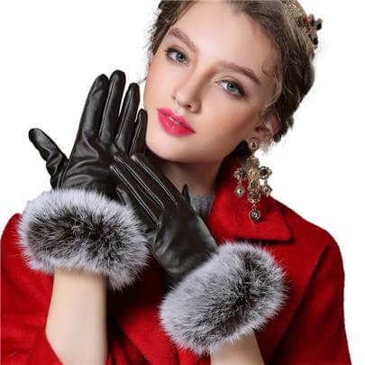 Women Genuine Rabbit Fur Gloves - MaviGadget