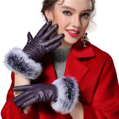 Women Genuine Rabbit Fur Gloves - MaviGadget