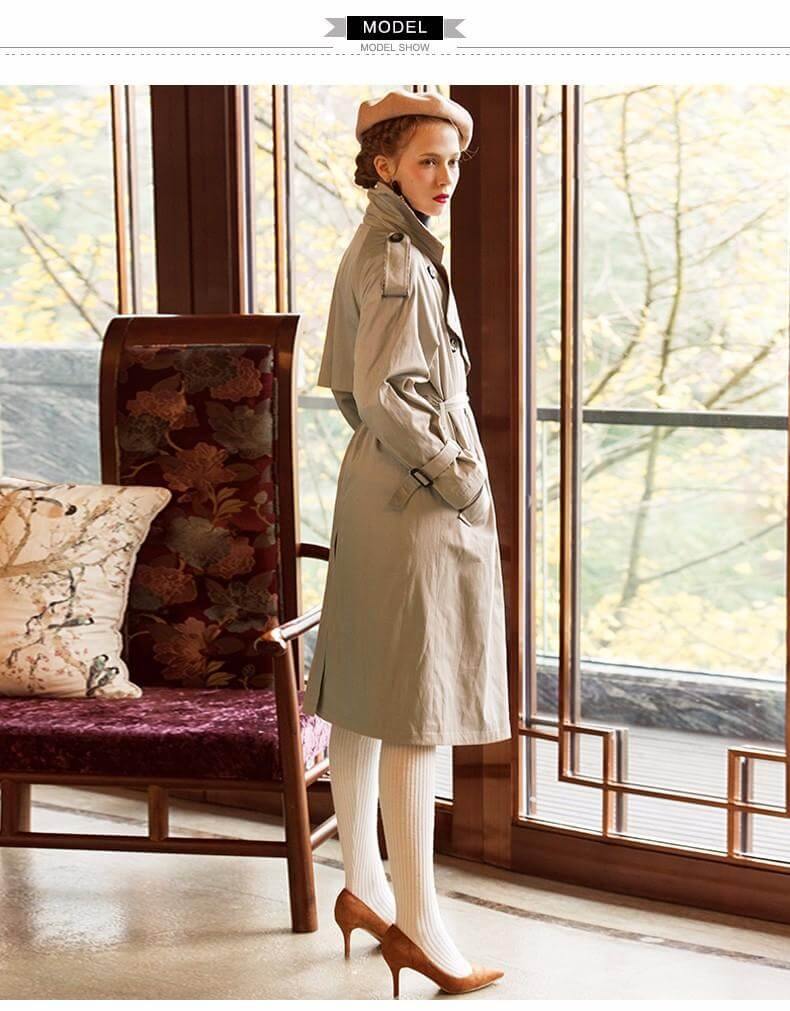 Autumn Fashion Modern Turn Down Collar Double Casual Long Trench - MaviGadget