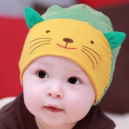 DreamShining Cotton Baby Hat Lovely Cat Stripe for babies - MaviGadget