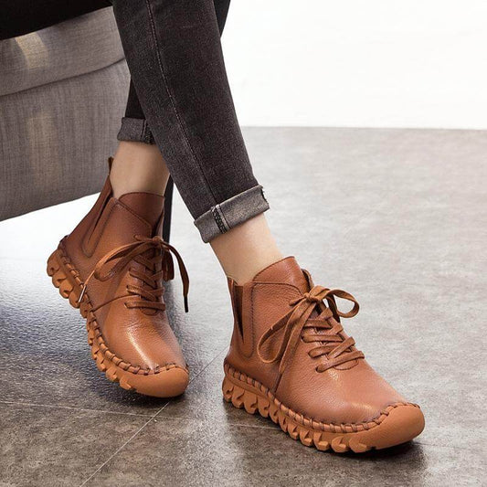 Casual Low Round Toe Leather Winter Shoes - MaviGadget