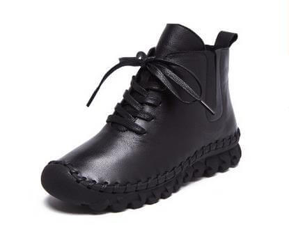 Casual Low Round Toe Leather Winter Shoes - MaviGadget
