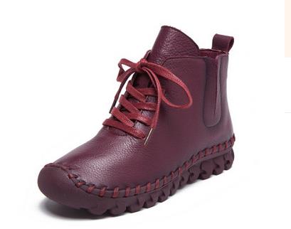 Casual Low Round Toe Leather Winter Shoes - MaviGadget