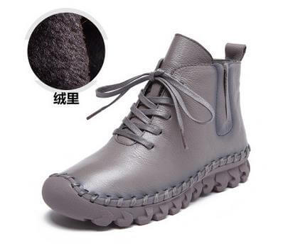 Casual Low Round Toe Leather Winter Shoes - MaviGadget