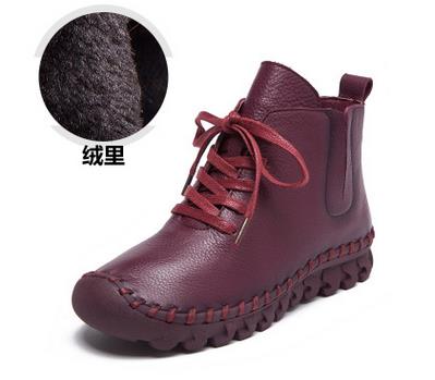 Casual Low Round Toe Leather Winter Shoes - MaviGadget