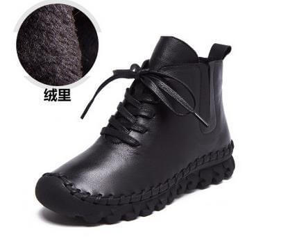 Casual Low Round Toe Leather Winter Shoes - MaviGadget