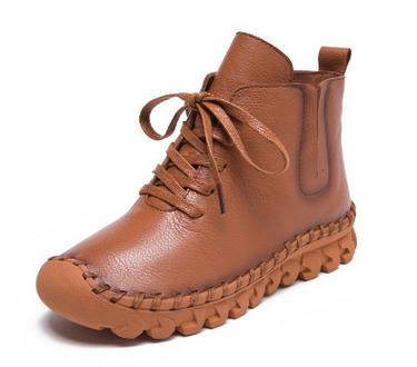 Casual Low Round Toe Leather Winter Shoes - MaviGadget