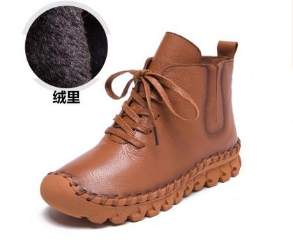Casual Low Round Toe Leather Winter Shoes - MaviGadget