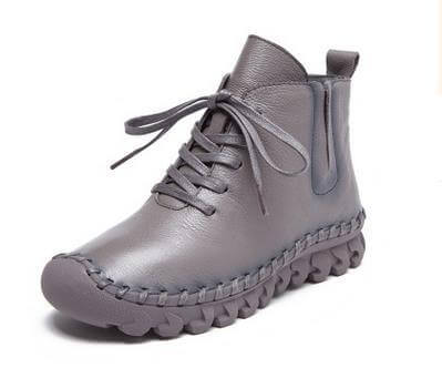 Casual Low Round Toe Leather Winter Shoes - MaviGadget
