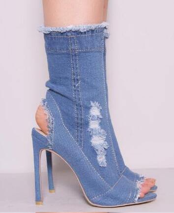 Charming Cute Women Jean High Heels - MaviGadget