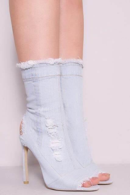 Charming Cute Women Jean High Heels - MaviGadget