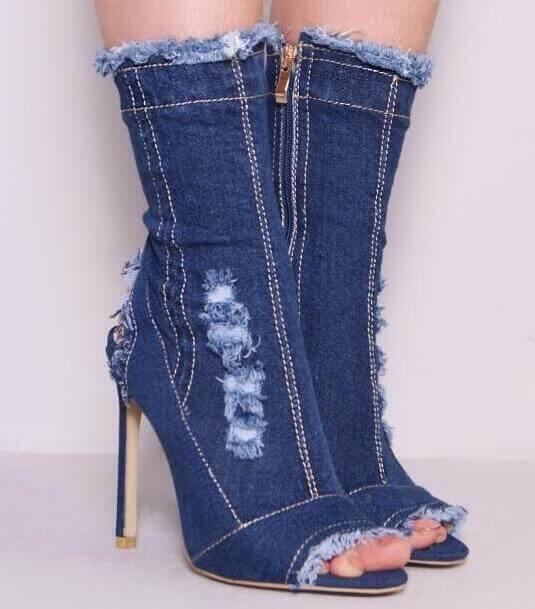 Charming Cute Women Jean High Heels - MaviGadget