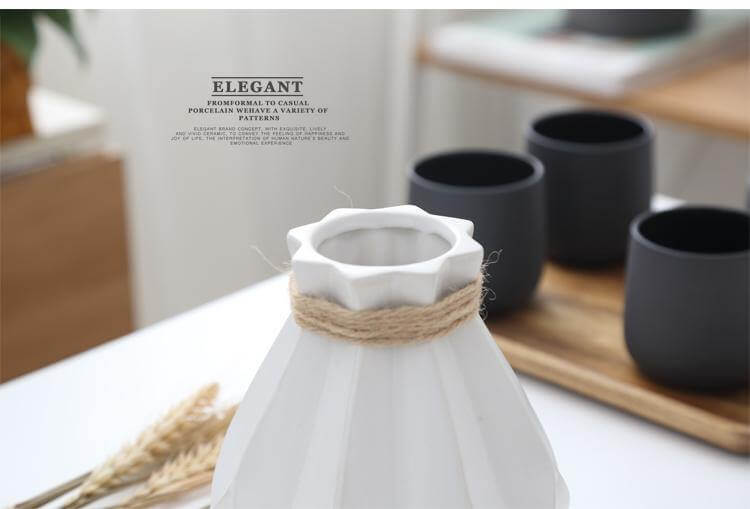 Modern Europe Brief Matt Diamond Porcelain Ceramic Vase - MaviGadget