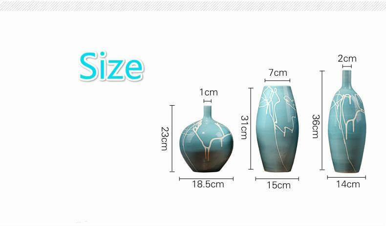 Creative Design Modern White Cream Blue Ceramic Vase - MaviGadget