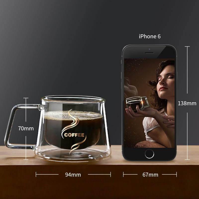 Double Glass High Temperature Coffee Cup - MaviGadget