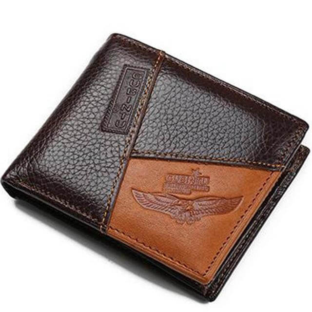 Genuine Leather Men Wallets with Coin Pocket Zipper - MaviGadget