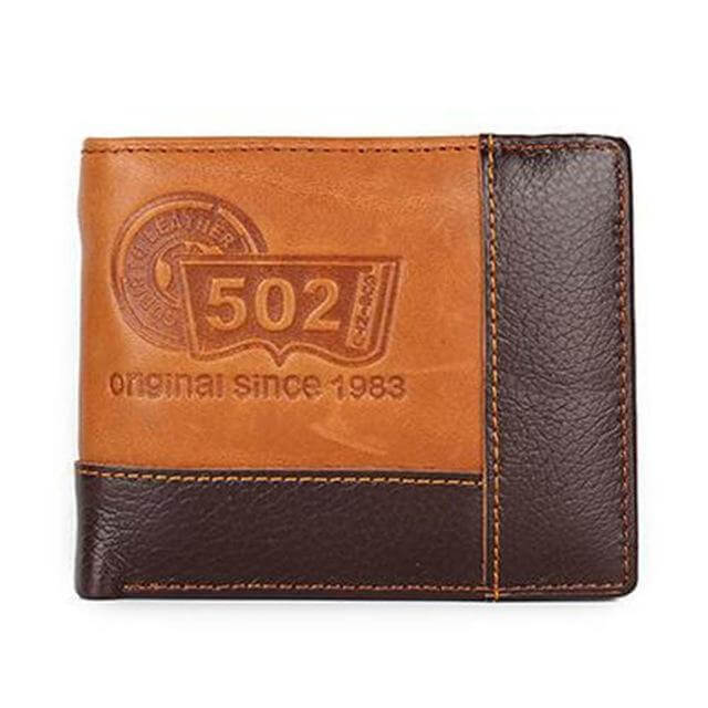Genuine Leather Men Wallets with Coin Pocket Zipper - MaviGadget