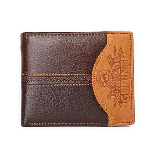 Genuine Leather Men Wallets with Coin Pocket Zipper - MaviGadget