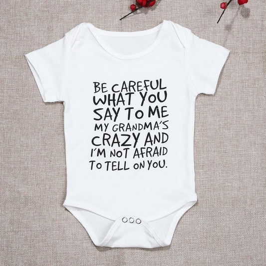 Baby Funny Letter Printed Bodysuit - MaviGadget
